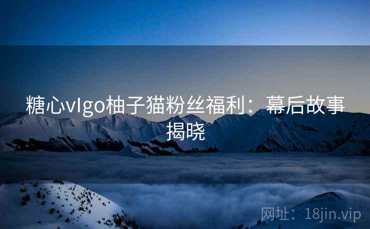 糖心vIgo柚子猫粉丝福利：幕后故事揭晓